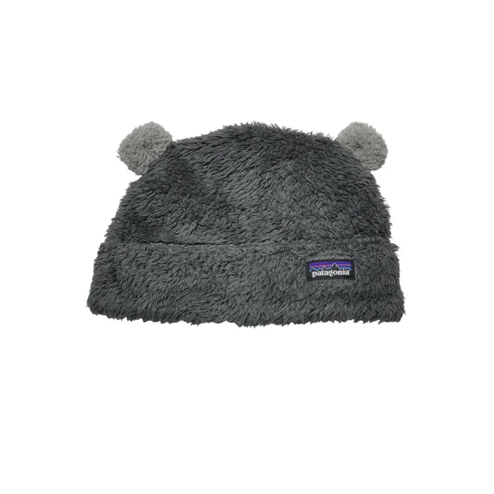 Patagonia Hat Beanie One Size Gray Fleece Bear Ears Toddler Boys Winter